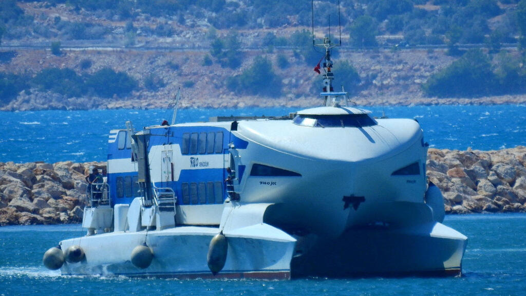 The FILOJET ferry, believed to have sunk with some victims trapped inside its cabins (Photo: Altay Alan/via REUTERS) אסון טביעה מעבורת צפון קפריסין קפריסין הטורקית טורקיה המעבורת FILOJET שטבעה
