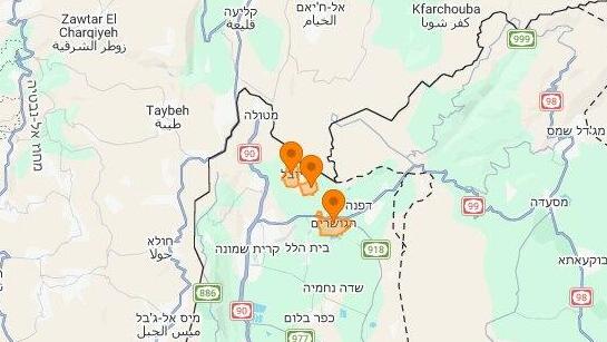 מפת אזעקות