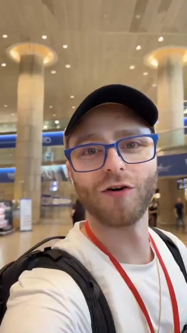 "Daniel has just arrived in Israel" (Photo: Screen shot) Aliyah vlog recap