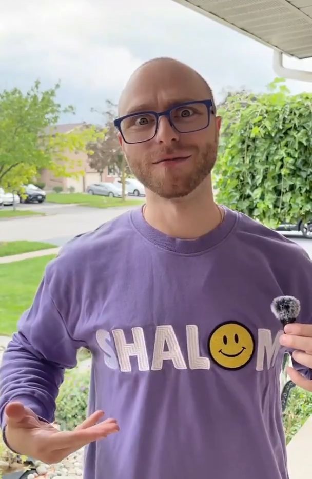 “Daniel Shalom. My middle name is actually Shalom.” (Photo: Screen shot) Aliyah vlog recap