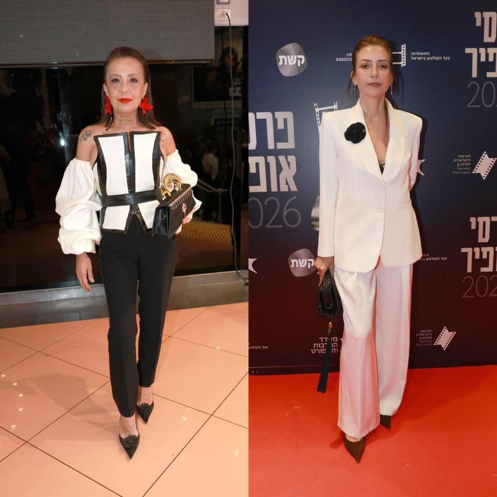 מזל שהן באו. ריימונד אמסלם ואוולין הגואל (צילום: ענת מוסברג) השטיח האדום טקס פרסי אופיר 2026