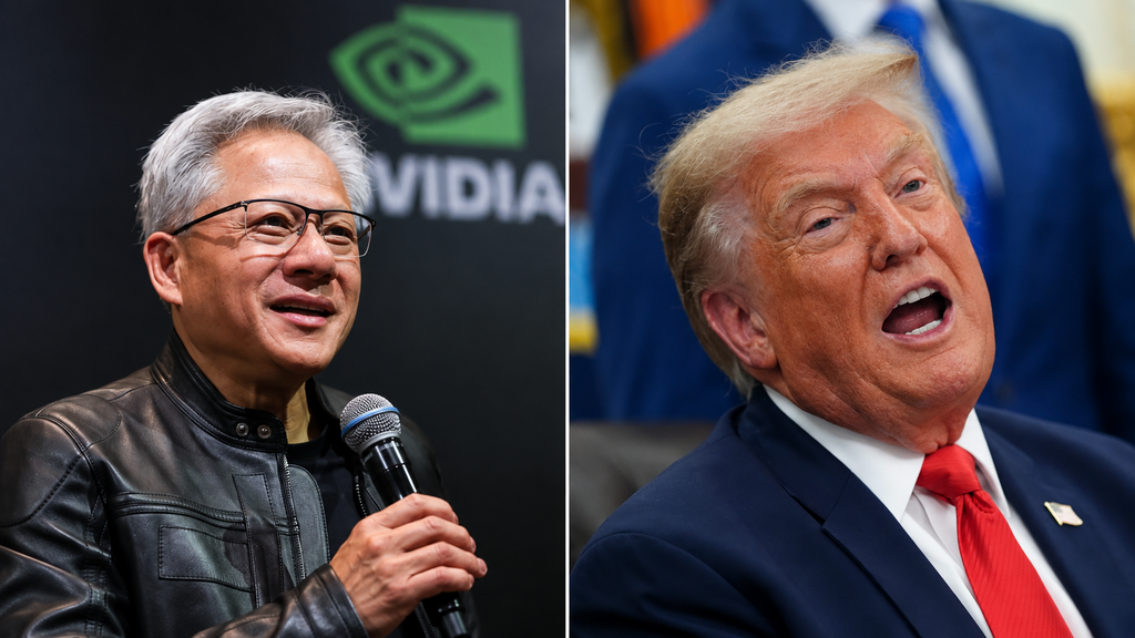 Jensen Haung, Donald Trump (Photo: AP/ Julia Demaree Nikhinson, AFP) Jensen Haung, Donald Trump
