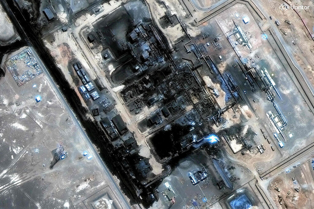 Pumping station along route of Saudi Arabia's East-West pipeline (Petroline) following an attack and resulting fires on September 11 which caused significant damage 