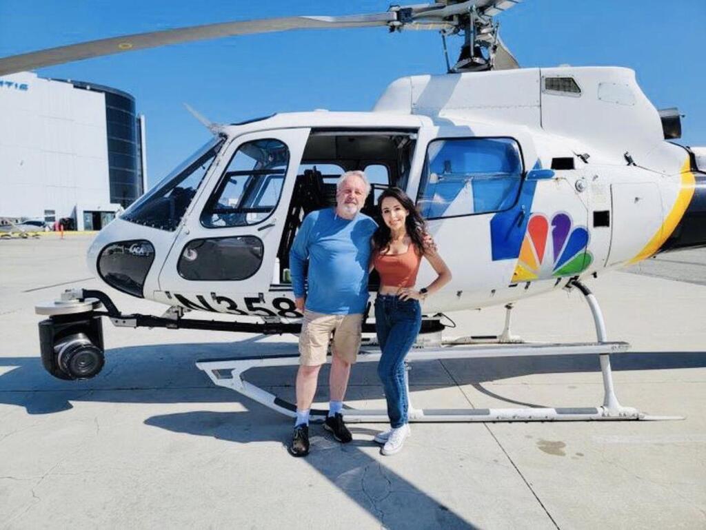 Reporter Eliana Moreno and pilot George Marciniw, who were killed in the helicopter crash (Photo: X) הכתבת אליאנה מורנו והטייס גו'רג' מרציניב שנספו בתאונת מסוק NBC