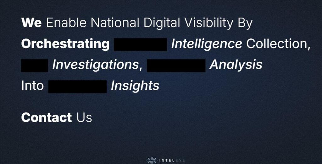 IntelEye's homepage דף הבית של חברת IntelEye