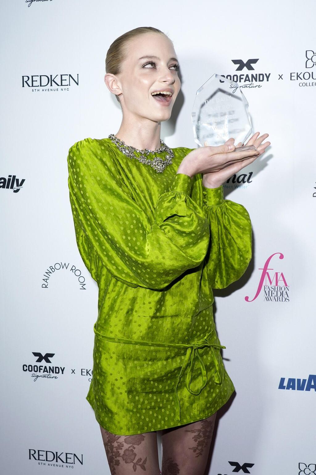 Kai Schreiber receives the Breakthrough of the Year award, 2026 (Photo: Jennifer Graylock/Getty Images for The Daily Front Row) קאי שרייבר בטקס פרסי האופנה של דיילי פרונט רואו, 2026