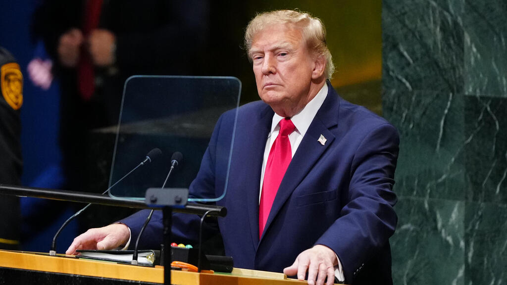 US President Donald Trump (Photo: AP Photo/Julia Demaree Nikhinson) נשיא ארה"ב טראמפ בעצרת האו"ם