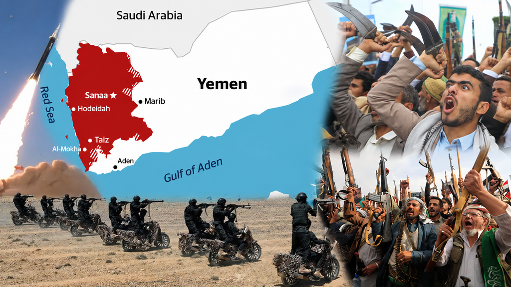 Houthis, Yemen (Photo: AP/ Osamah Abdulrahman, Mohammed HUWAIS / AFP) Houthis, Yemen