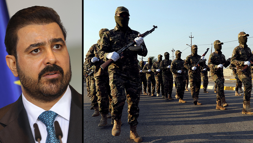 Iraqi Prime Minister Ali al-Zaidi; Popular Mobilization Forces (PMF) fighters in the town of Taza, near Kirkuk, Iraq (Photo: Michele Tantussi/Getty Images, Reuters) Iraqi Prime Minister Ali al-Zaidi; Popular Mobilization Forces (PMF) fighters in the town of Taza, near Kirkuk, Iraq