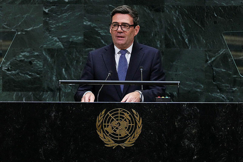 Andy Burnham (Photo: AP) ראש ממשלת בריטניה אנדי ברנהאם עצרת האו"ם