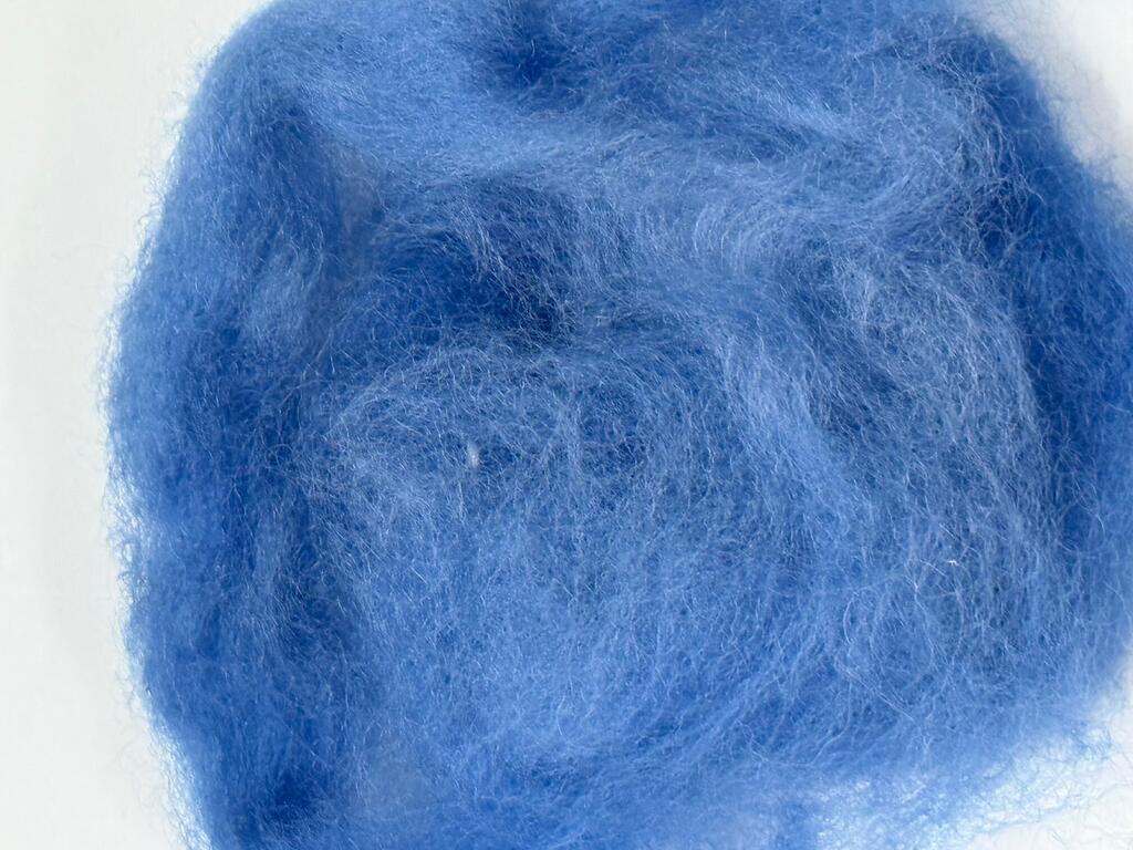 The dyed wool (Photo: Courtesy of the Ptil Tekhelet Association, Jenny Katzner) צמר צבוע תכלת