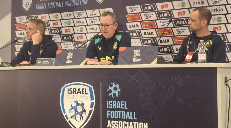 The Irish national team's pre-match news conference (Photo: Reuven Schwartz) The Irish national team's pre-match news conference
