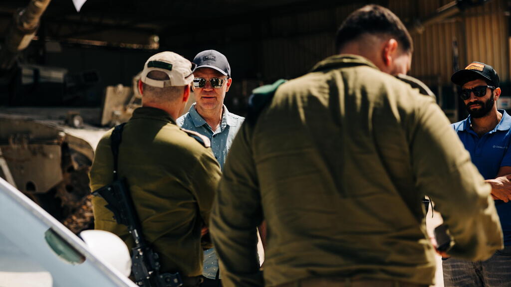 Justin Folk during filming of 'Paging Hezbollah' (Photo: Public Relations) ג'סטין פולק, מתוך Paging Hezbollah