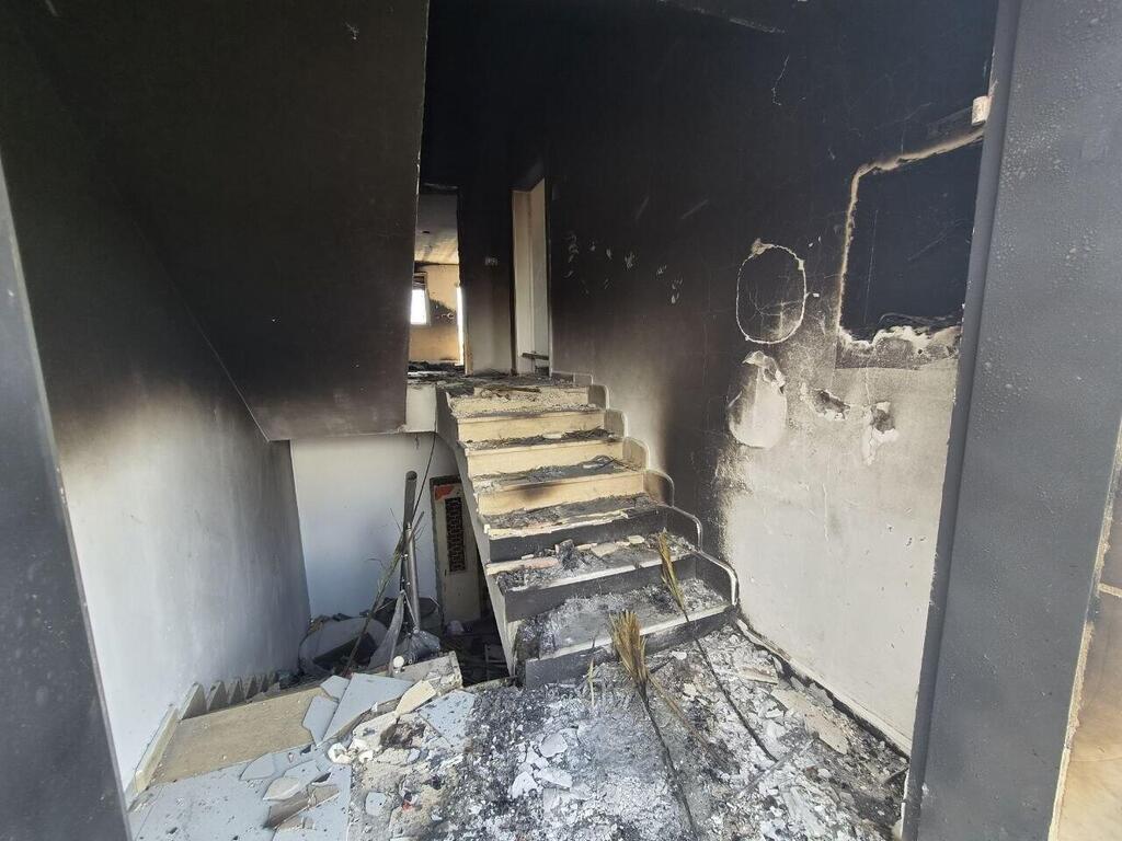 Damage after settlers allegedly set fire to a building in the Palestinian village of Jalud in the West Bank (Photo: Alex Gamburg) הנזק שגרמו מתנחלים בכפר הפלסטיני ג'אלוד