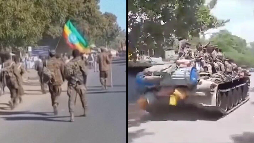 Pro-government forces in the city of Almata in the Tigray region (Photo: Reuters) תיעודים מכיבוש העיירה אלמטה בחבל תיגראי אתיופיה על ידי כוחות הממשלה הפדרלית מידי המורדים