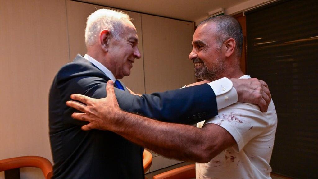 המפגש של הגיבור יניב חיון של טיסת הבלהות פליי דובאי עם ראש הממשלה בנימין נתניהו