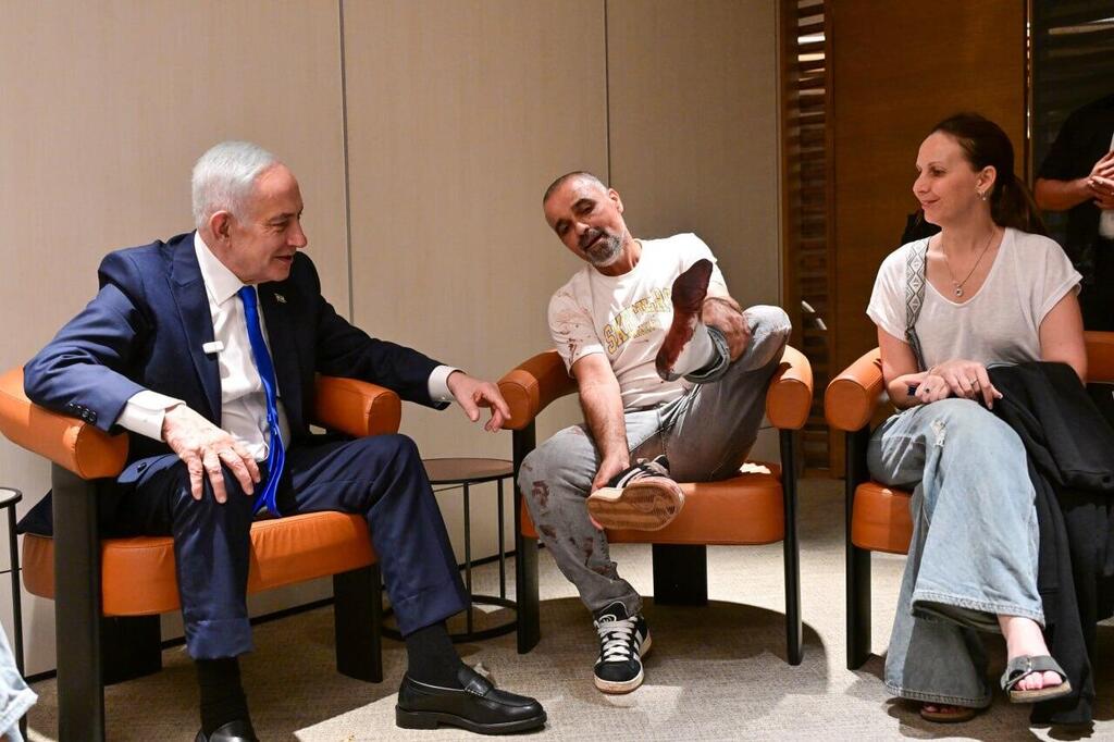 המפגש של הגיבור יניב חיון של טיסת הבלהות פליי דובאי עם ראש הממשלה בנימין נתניהו