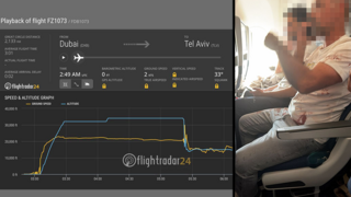 תיעוד נוסעים שניסו להפריד בין הטייסים, מסלול ירידה בגובה של מטוס פליידובאי