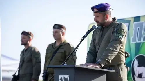 מפקד אוגדת עזה, תא"ל לירון בטיטו בטקס כניסתו לתפקיד בפברואר 2026