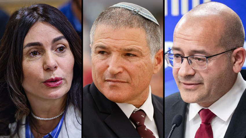 Transportation Minister Miri Regev, Shin Bet Director David Zini, Mossad chief Roman Gofman (Photo: Itay Blumenthal, Olivier Fitoussi, IDF) רומן גופמן, דוד זיני, מירי רגב