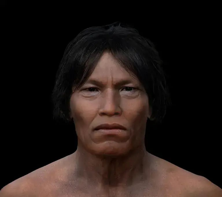 The reconstructed face of Punin-2, an Indigenous American man believed to have died in his 50s more than 3,000 years ago (Photo: Dr. Christopher Rynn) שחזור הפנים המבוסס על הגולגולת "פונין-2". גבר ילידי אמריקני, שמת בשנות ה-50 לחייו לערך, לפני למעלה מ-3,000 שנים