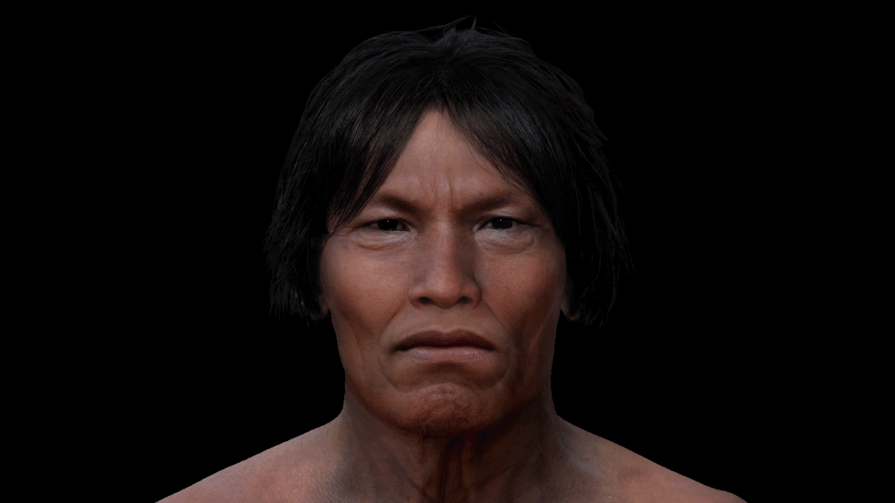 The skull of a man who lived in what is now Ecuador more than 3,000 years ago is digitally brought back to life (Photo: Dr. Christopher Rynn) גולגולתו של אדם שחי לפני כ-3,000 שנים באזור שבו נמצאת כיום אקוודור הוחזרה ל"חיים" באופן דיגיטלי על ידי אנתרופולוג משפטי המתמחה במבנה הגולגולת והפנים