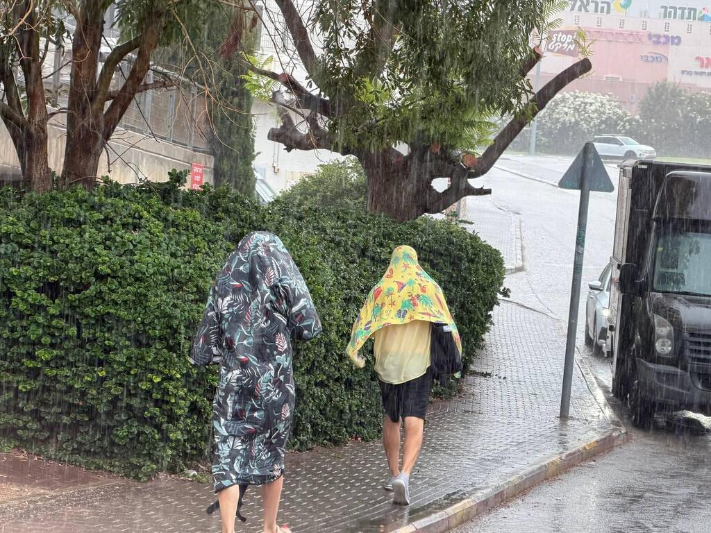 Rain in Haifa (Photo: Eitan Glickman) חיפה גשם מזג אוויר