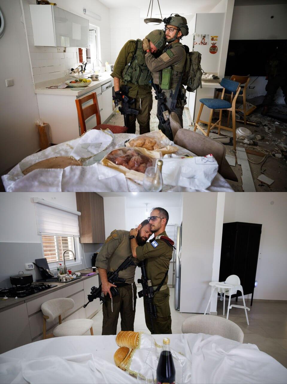 ‘We all cried there.’ Three years ago, and today (Photo: Ziv Koren) שחזור תמונה של לוחמי לוט"ר מה-7 באוקטובר