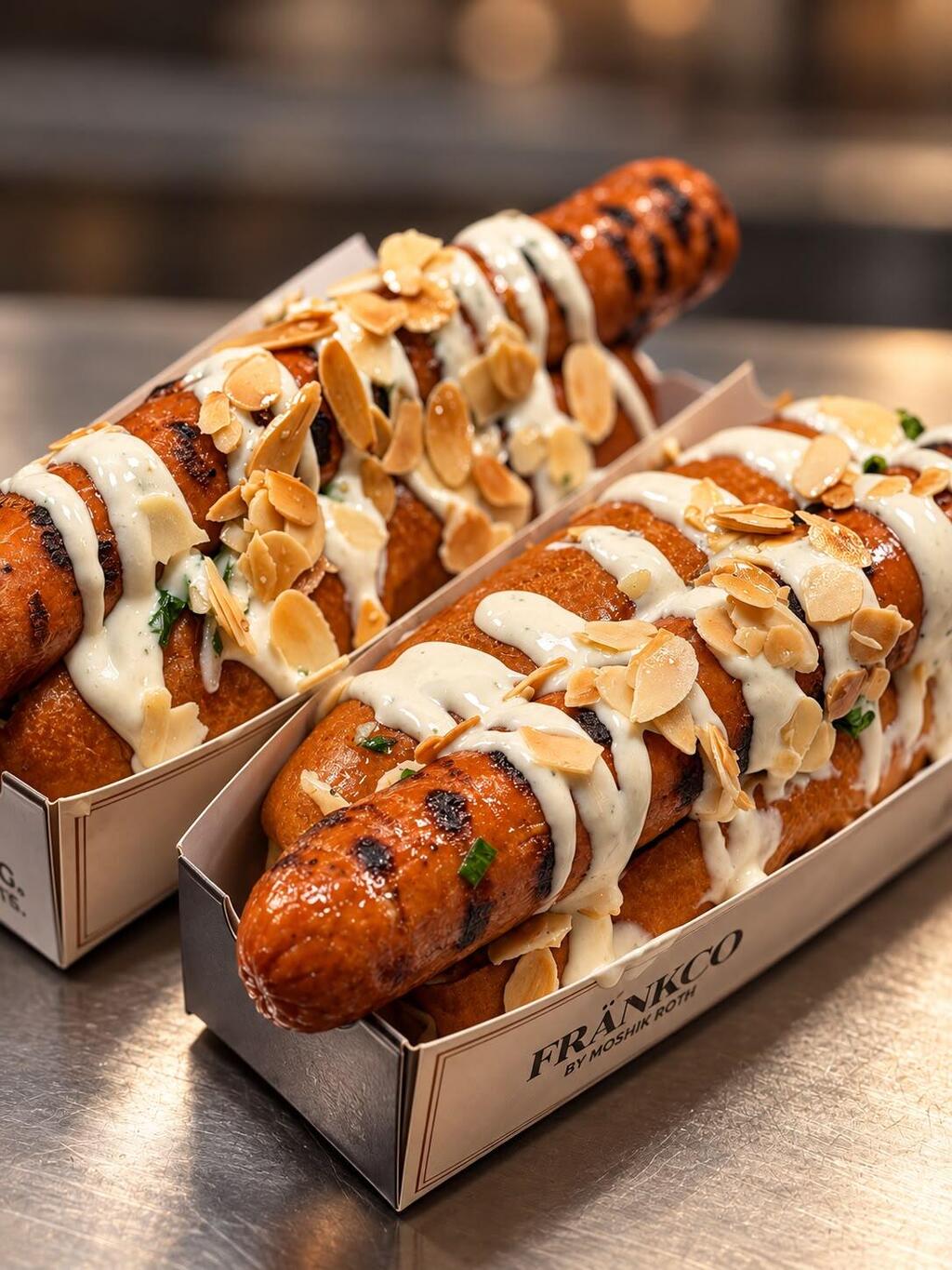 Hot dogs from Moshik Roth’s FRANKCO chain (Photo: Danit Dahan) נקניקיות של רשת פרנק בבעלות מושיק רוט