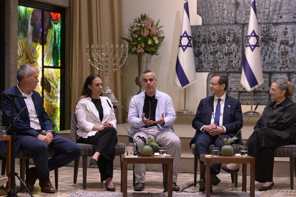 Omri Miran and Lishay Miran-Lavi tell their October 7 story at the President's Residence (Photo: Amos Ben-Gershom, GPO) Omri Miran and Lishay Miran-Lavi tell their October 7 story at the President's Residence