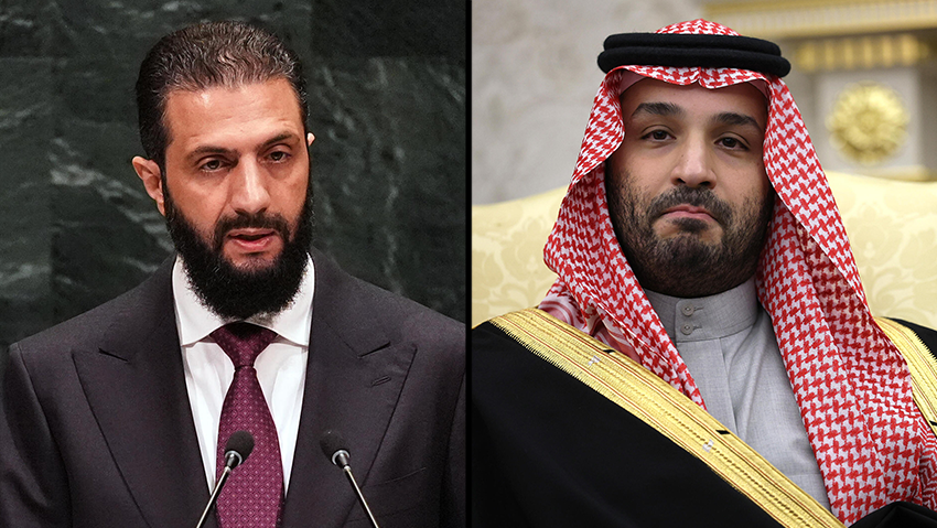 Syrian President Ahmed al-Sharaa visited Riyadh and met with Saudi Crown Prince Mohammed bin Salman 
