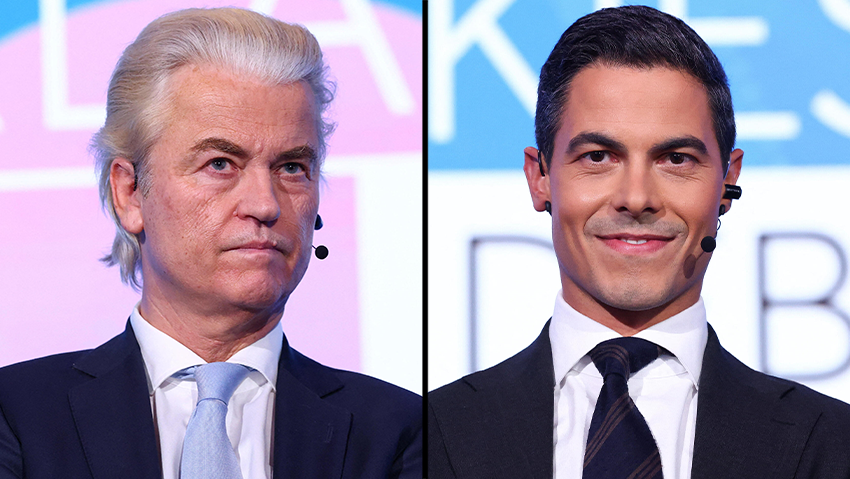 Rob Jetten, Geert Wilders (Photo: REUTERS/Piroschka van de Wouw) רוב יטן, חירט וילדרס