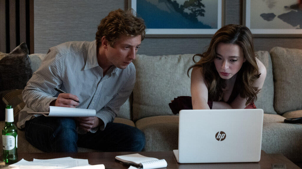 We loved you in 'Anora.' Here, they're doing you no favors. Mikey Madison alongside Jeremy Allen White in 'The Social Reckoning' (Photo: Courtesy of Forum Film) מתוך "החשבון החברתי"