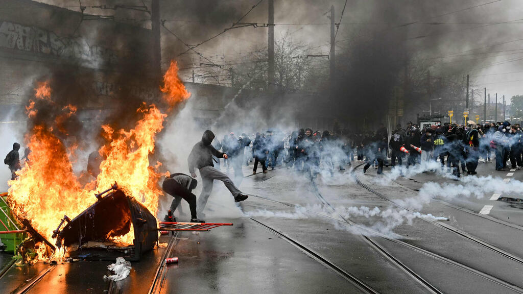 Photo: NICOLAS TUCAT / AFP מחאות בבלגיה