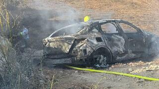שריפה פרצה בגוש עציון בעקבות רכב גנוב שביצע תאונה עצמית בגוש עציון