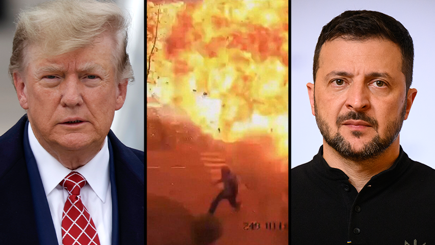Trump also criticized Zelensky for refusing his appeals to halt Ukrainian drone attacks on Russian refineries (Photo: Reuters, Leon Neal/Getty Images, Jeff J Mitchell/Getty Images) מתקפה כטב"ם של רוסיה מתפוצץ ב גן ילדים ב קייב אוקראינה