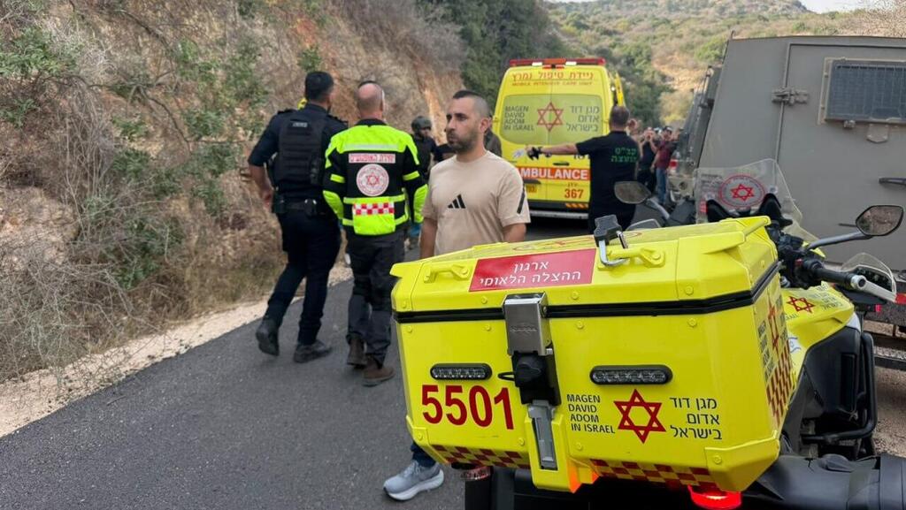 The scene of the incident (Photo: Magen David Adom) זירת הפיצוץ