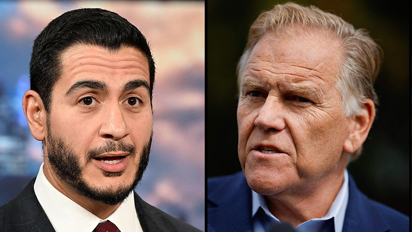 Abdul El-Sayed, Mike Rogers (Photo: Robin Buckson/Pool via REUTERS, CHIP SOMODEVILLA / GETTY IMAGES NORTH AMERICA / AFP) מייק רוג'רס עבדול א-סייד