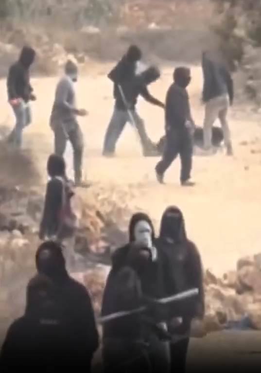 Footage of an attack on a photojournalist (Photo: Reuters) מתנחלים ישראלים שורפים עצי זית ופצועים עיתונאי בתקיפה בגדה המערבית