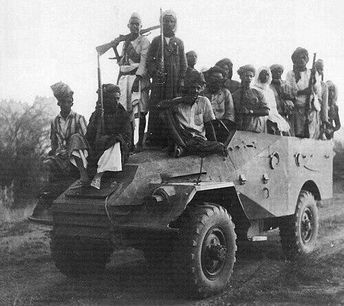 A Soviet-manufactured armored car, captured by royalist guerrillas from the Egyptians near Haradh 