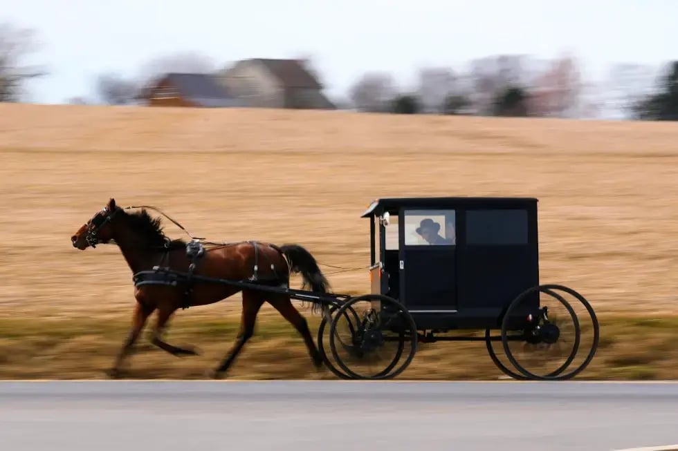 A buggy is driven on a country road, March 8, 2026, in Lancaster County (Photo: AP Photo/Robert F. Bukaty) A buggy is driven on a country road, March 8, 2026, in Lancaster County