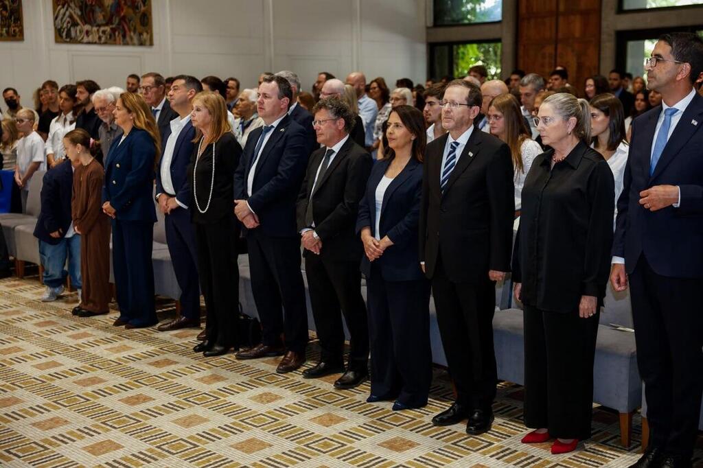 President Isaac Herzog, his wife Michal Herzog and other dignitaries attend a state memorial ceremony marking 31 years since the assassination of prime minister Yitzhak Rabin (Photo: Hillel Ben Or) נשיא המדינה באירוע יום הזיכרון ליצחק רבין ז"ל