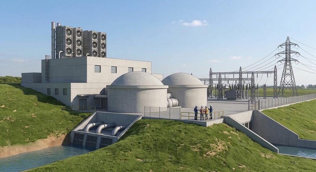 Small modular nuclear reactor (AI-generated illustration: Gemini) כור גרעיני קטן