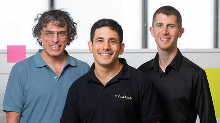 Classiq founders. From right: Nir Minerbi, Amir Naveh and Dr. Yehuda Naveh (Photo: Eyal Toueg) Classiq founders. From right: Nir Minerbi, Amir Naveh and Dr. Yehuda Naveh