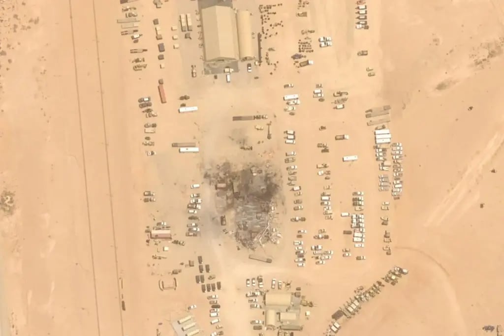 This satellite image provided by Airbus shows a destroyed facility at Prince Sultan Air Base in Saudi Arabia on May 1, 2026 (Photo: Airbus DS 2026 via AP) This satellite image provided by Airbus shows a destroyed facility at Prince Sultan Air Base in Saudi Arabia on May 1, 2026