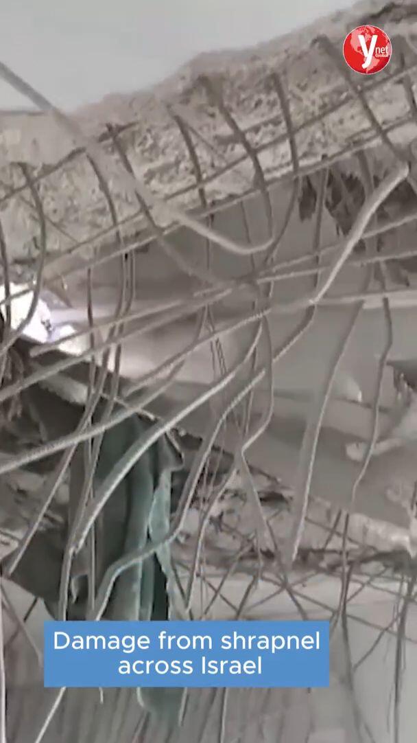 Damage from shrapnel across Israel