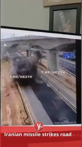 Iranian missile strikes road