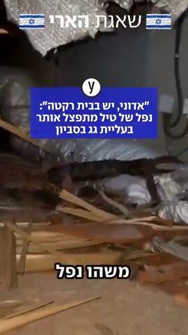 נפל חי של טיל מתפצל נמצא אמש בעליית גג של בית בסביון