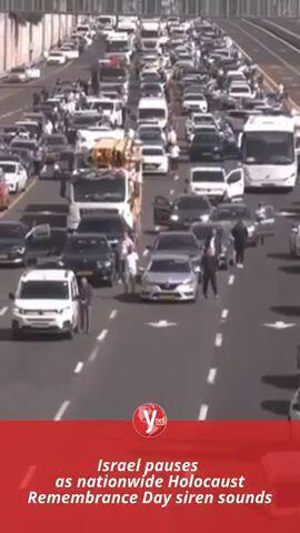 Israel pauses as nationwide holocaust remembrance day siren sounds