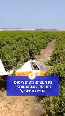 בין העצים מטוס ריסוס התרסק בנגב המערבי הטייס נפצע קל
